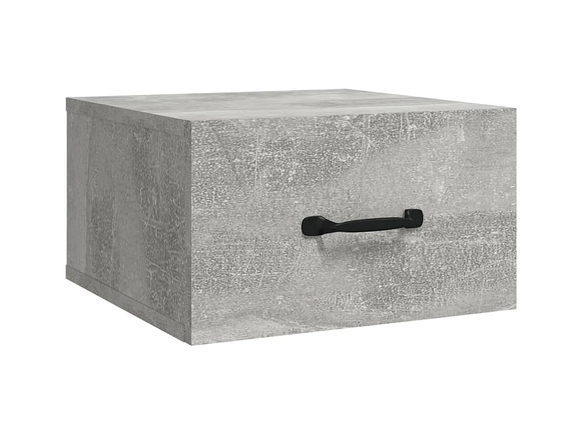 Gemma  Table de chevet murale Gris béton 35x35x20 cm