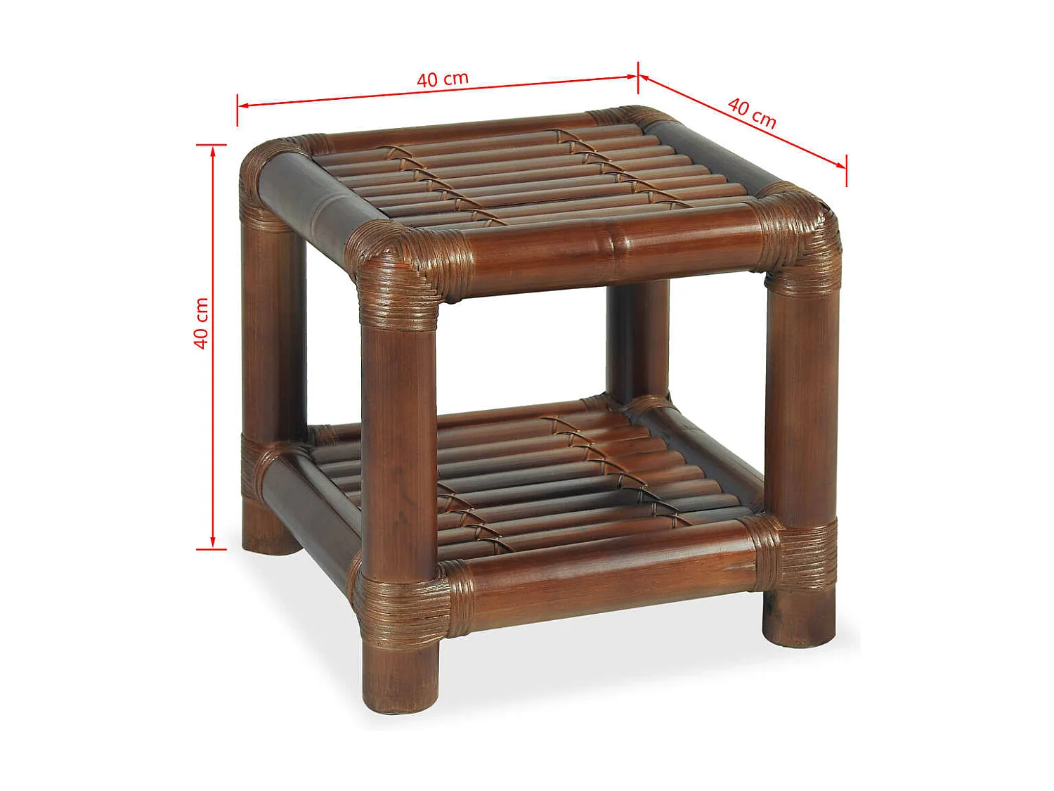 Jean-Claude-Gérard  Table de chevet 40 x 40 x 40 cm Bambou Marron foncé