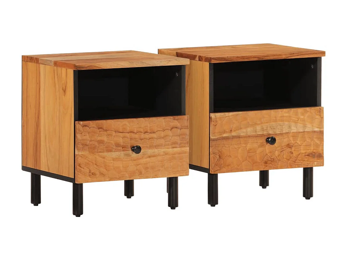 Helena-West Helena  Tables de chevet 2 pcs 40x33x46 cm Bois d'acacia massif