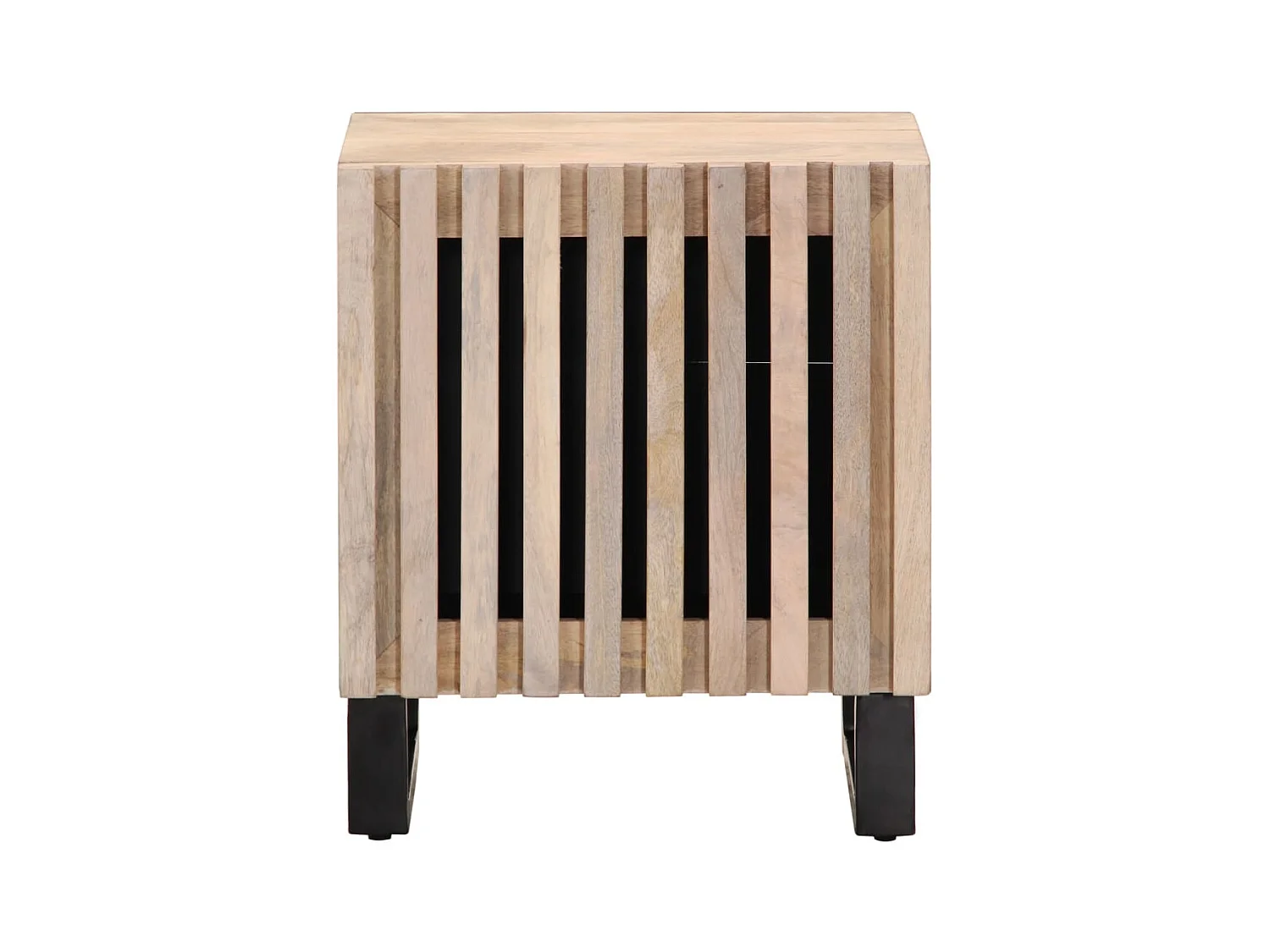 Bryral  Mesitas de noche 2 uds madera de mango blanqueado 40x34x46 cm