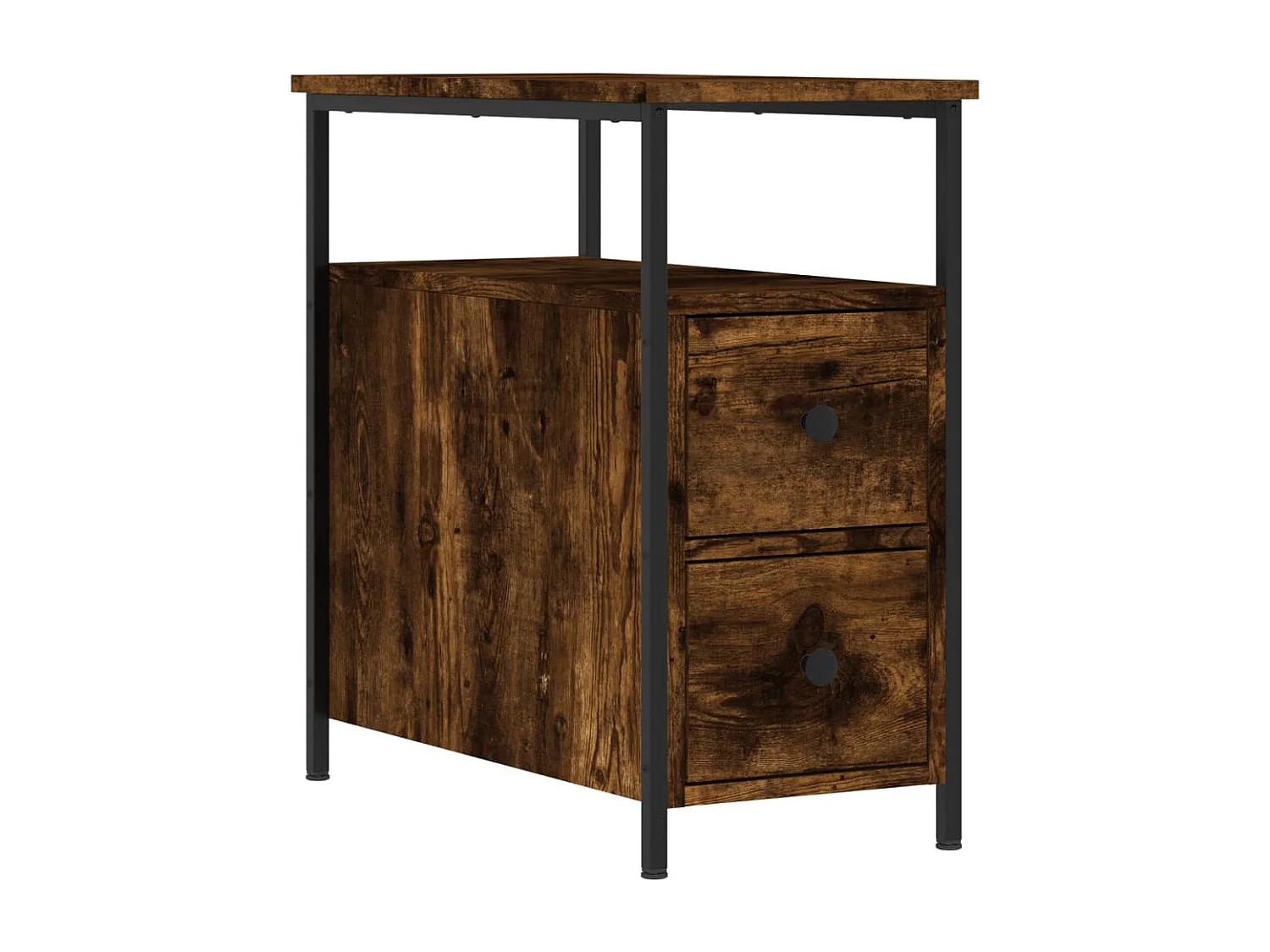 Chase City  Comodino Rovere Fumo 30x60x60 cm Legno Multistrato