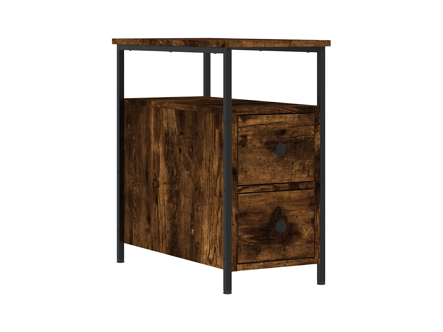 Chase City  Table de chevet chêne fumé 30x60x60 cm bois d'ingénierie