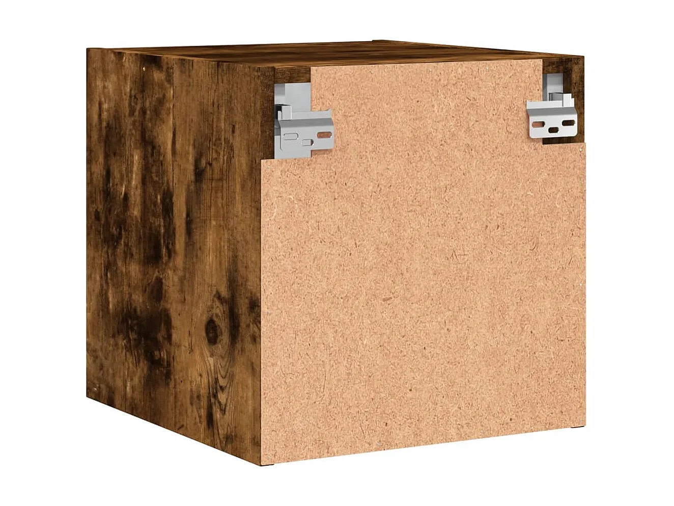 Nihat  Tables de chevet et portes vitrées 2 pcs chêne fumé 35x37x35 cm