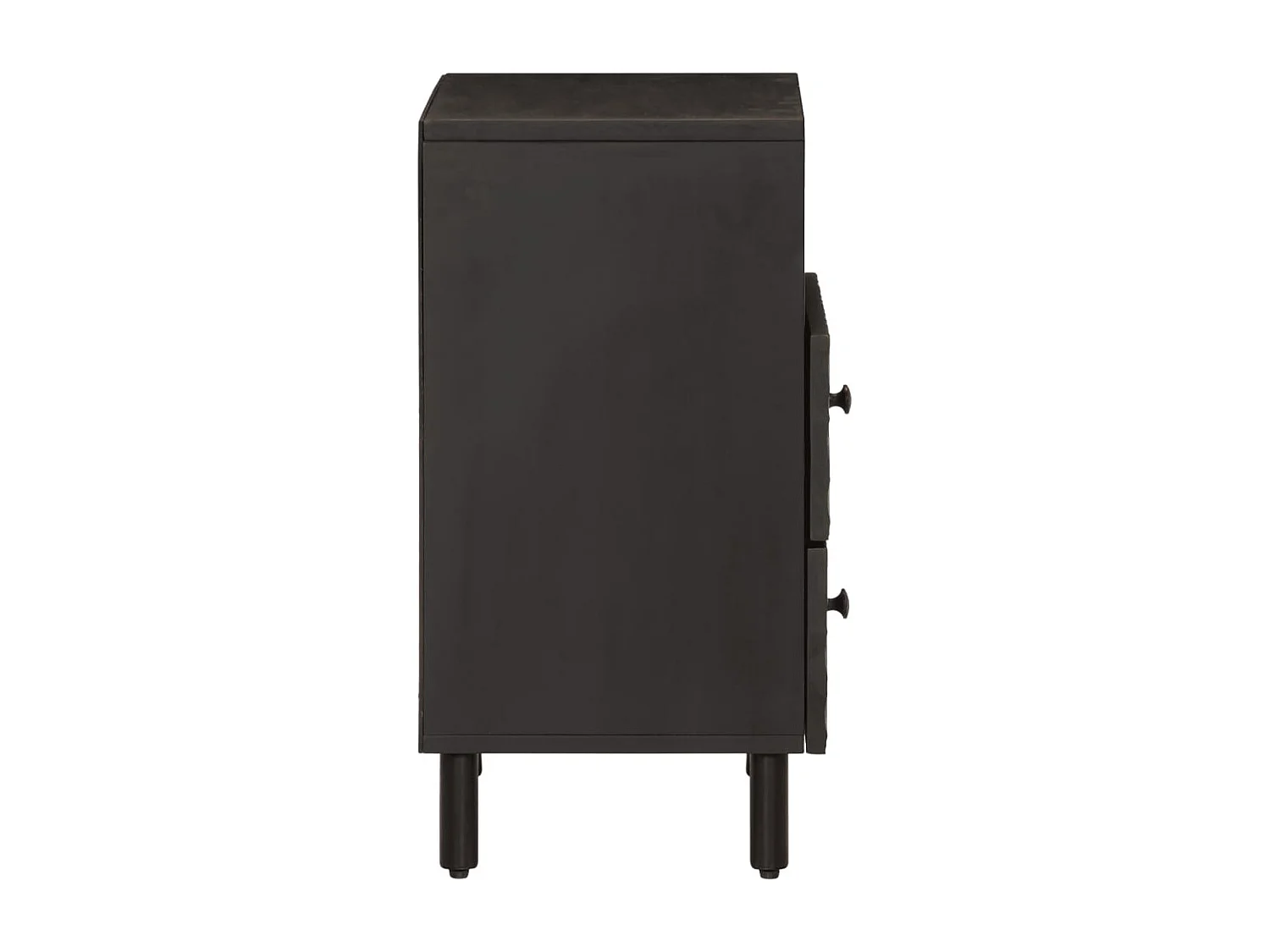 Yilmaz  Table de chevet noir 50x33x60 cm bois de manguier massif