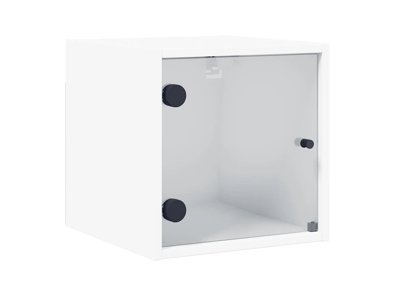Nihat  Table de chevet avec porte en verre blanc 35x37x35 cm