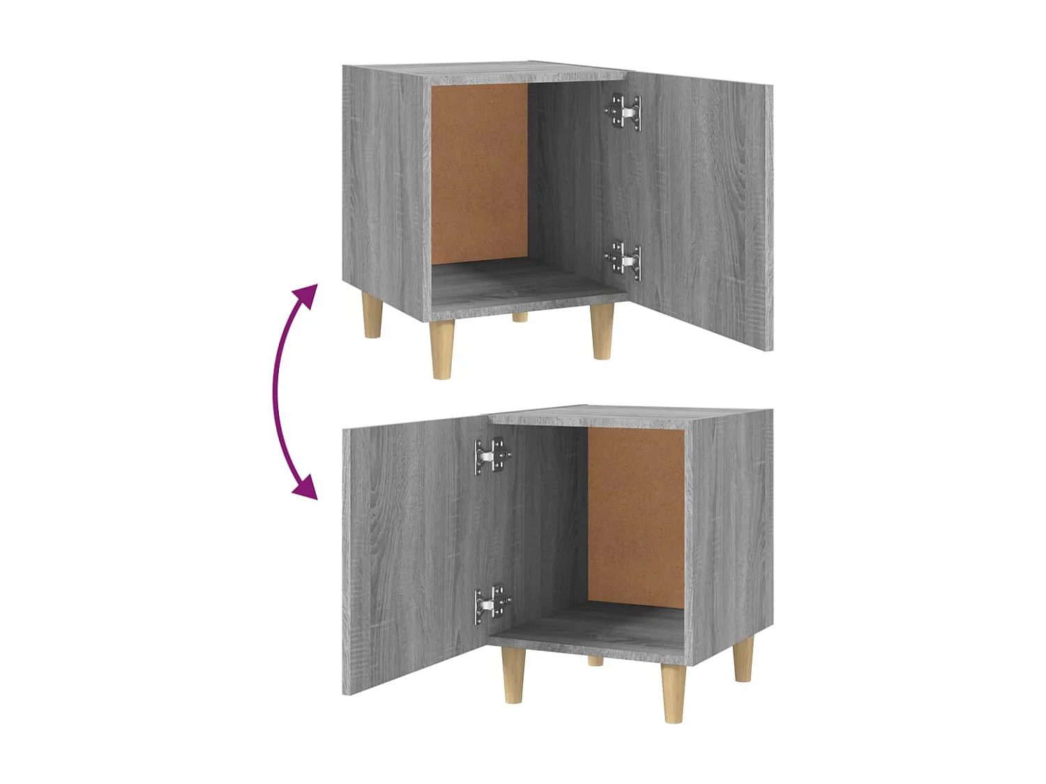 Oupeye  Tables de chevet 2 pcs Sonoma gris Bois d'ingénierie