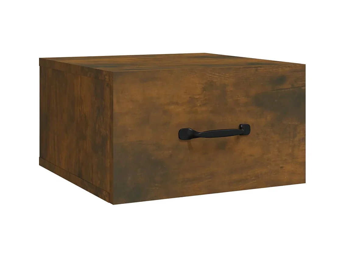 Gemma  Table de chevet murale Chêne fumé 35x35x20 cm