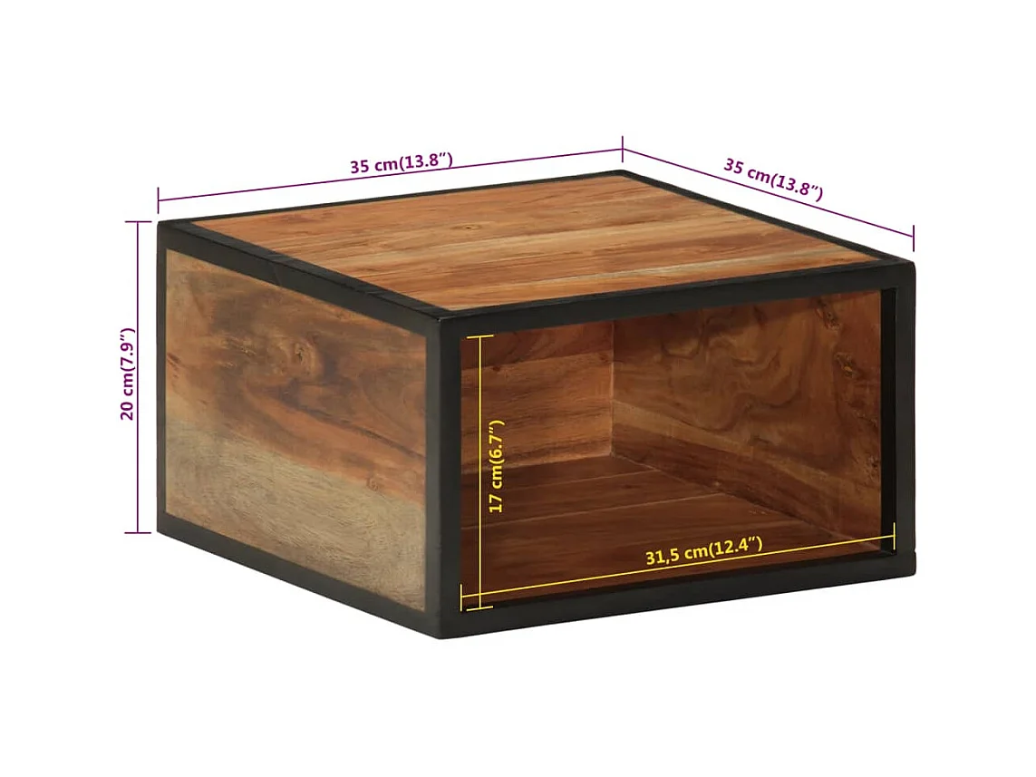 Garden Furniture -  Table de chevet murale 35x35x20 cm bois massif d'acacia