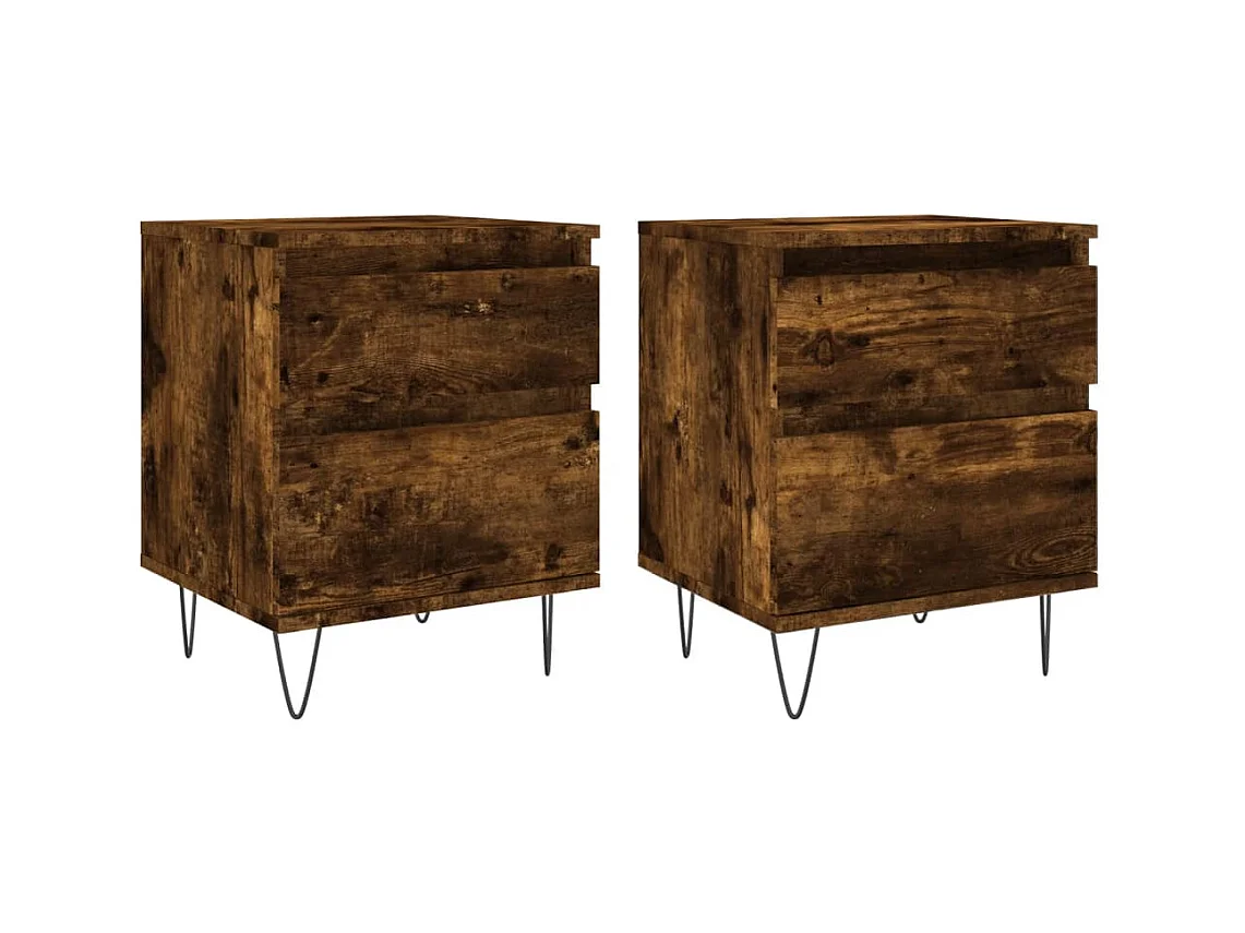 Ineke  Tables de chevet 2 pcs chêne fumé 40x35x50 cm bois ingénierie