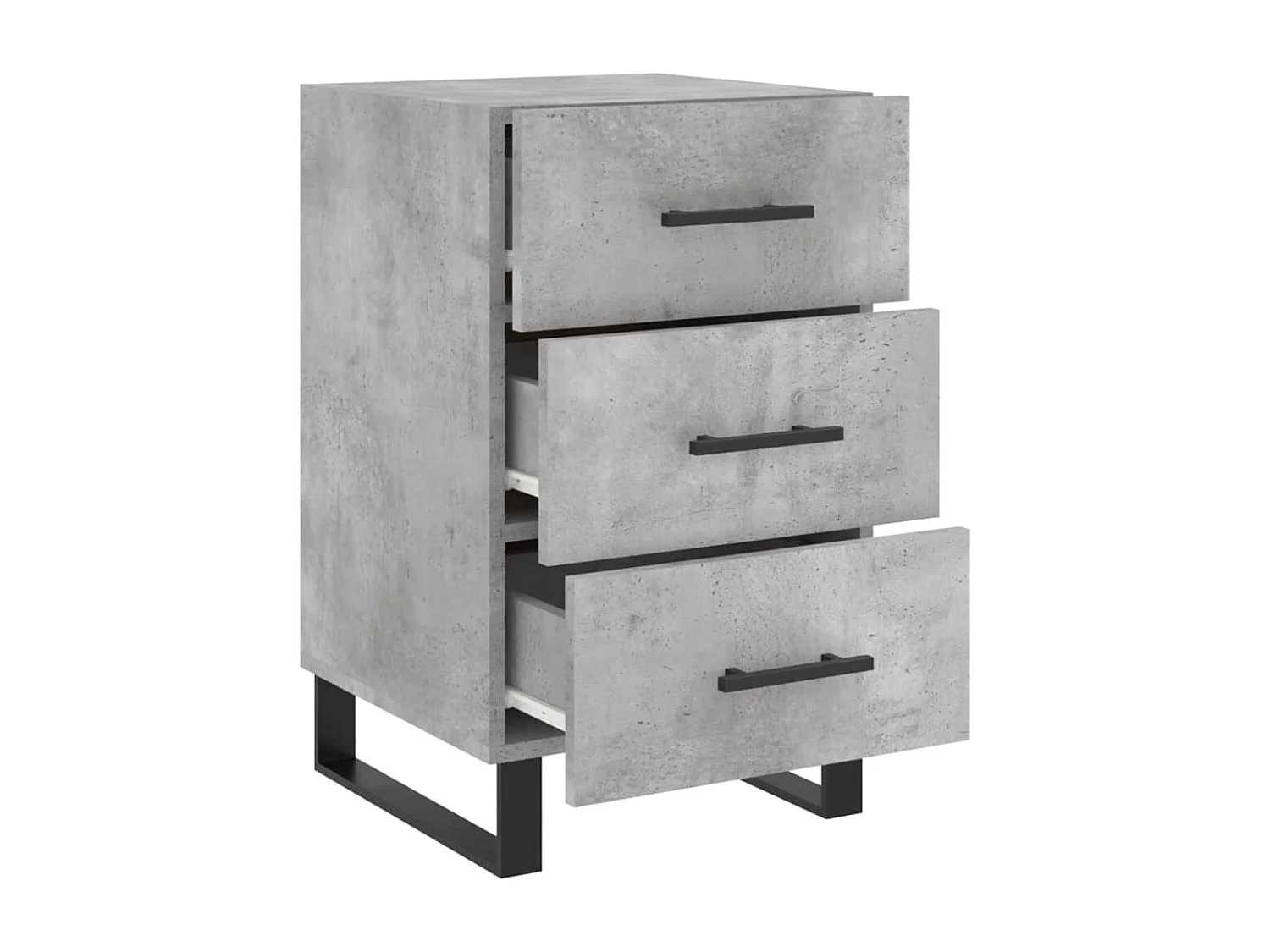 Eilven  Table de chevet gris béton 40x40x66 cm bois d'ingénierie