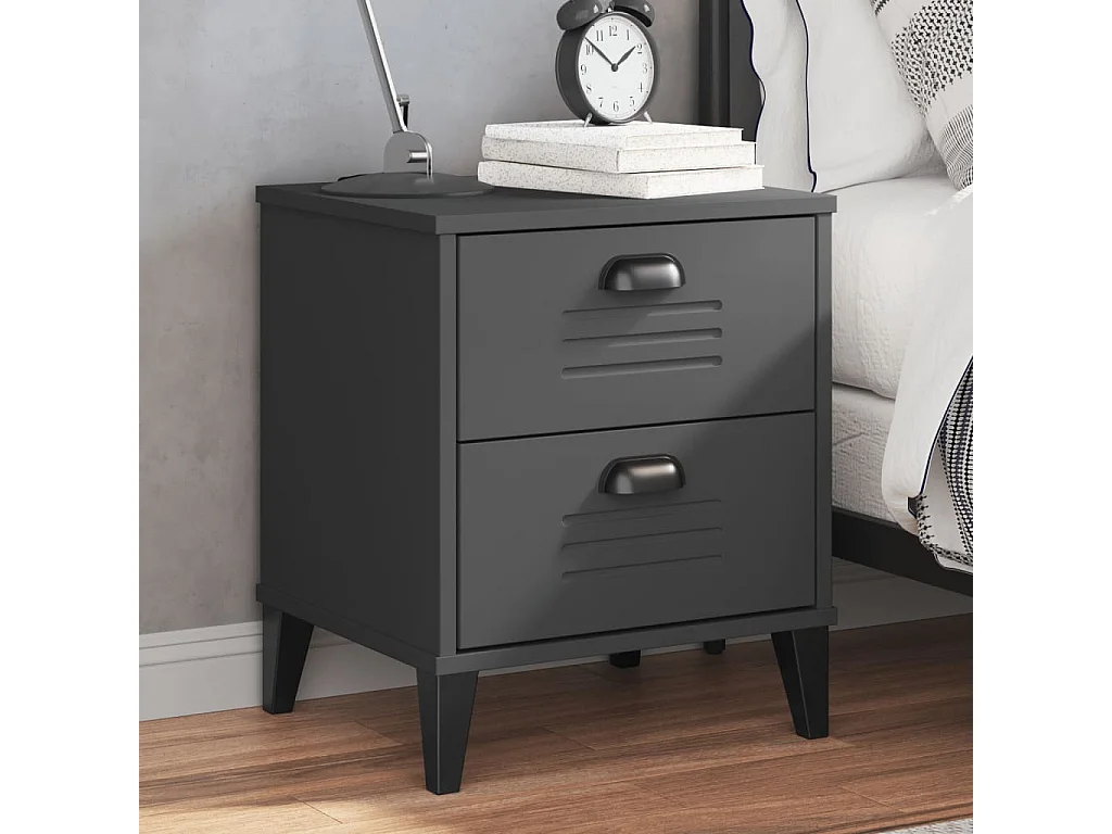 Pylor  Table de chevet VIKEN gris anthracite bois d'ingénierie