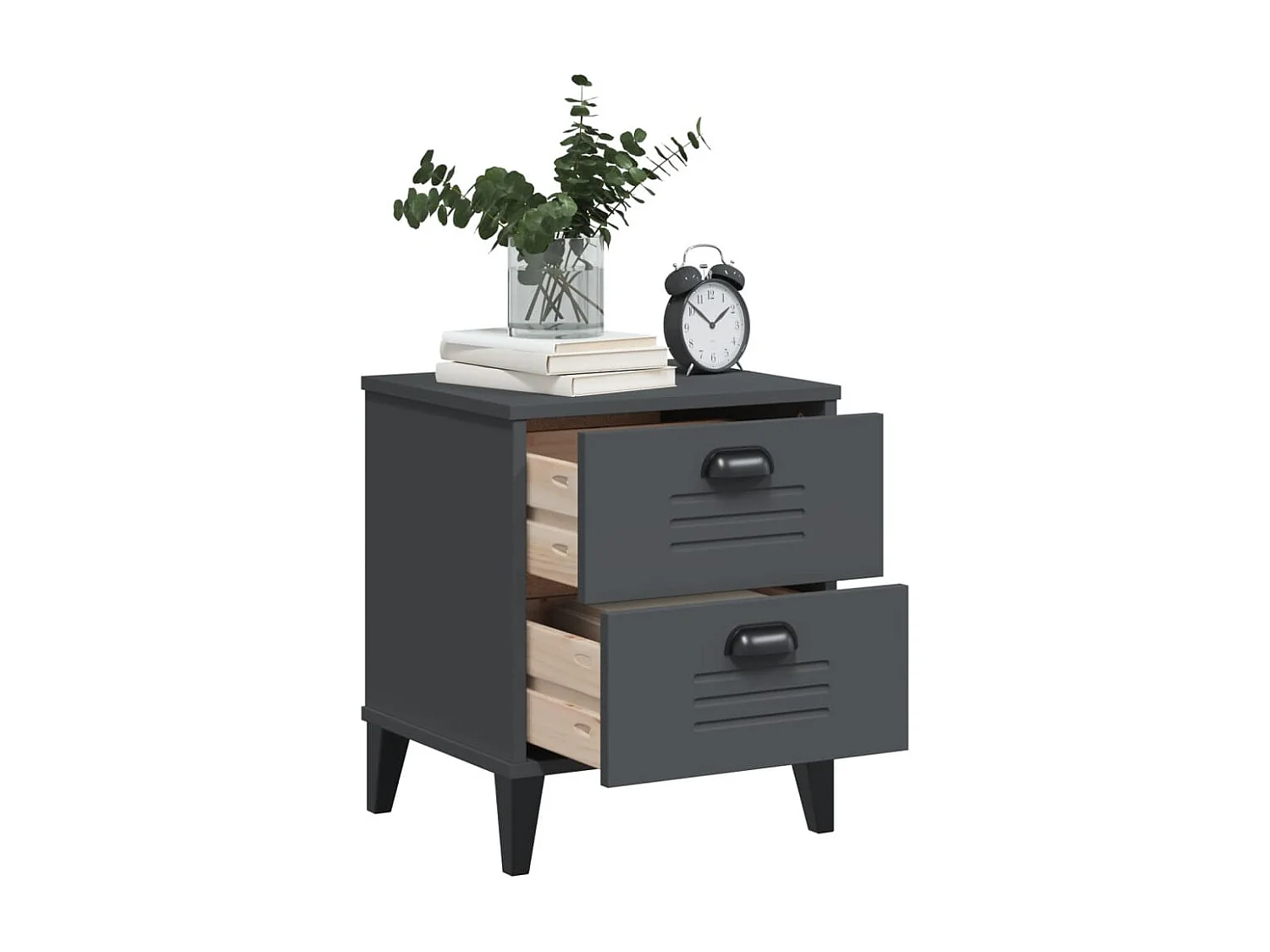 Pylor  Table de chevet VIKEN gris anthracite bois d'ingénierie