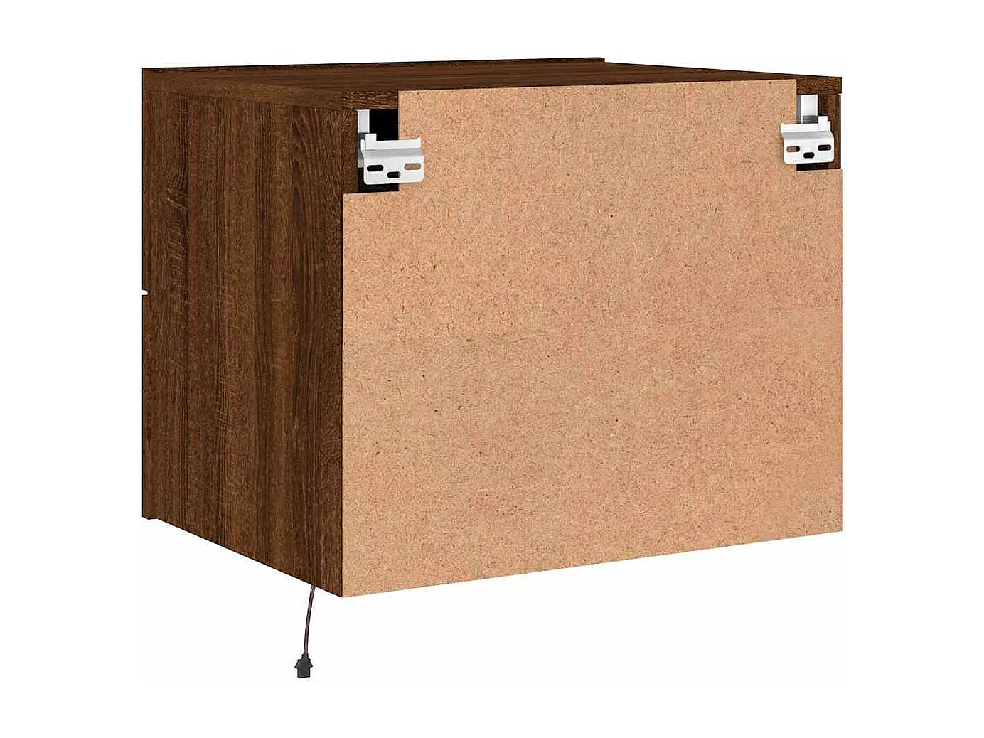 Rhylan  Tables de chevet murales avec lumières LED 2 pcs chêne marron