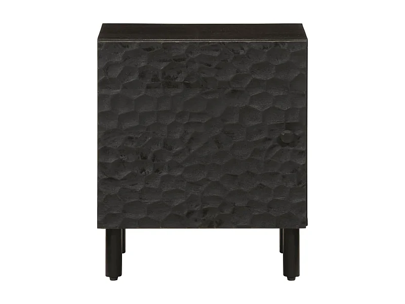 Maija  Nachttisch Schwarz 40x33x46 cm Massivholz Mango