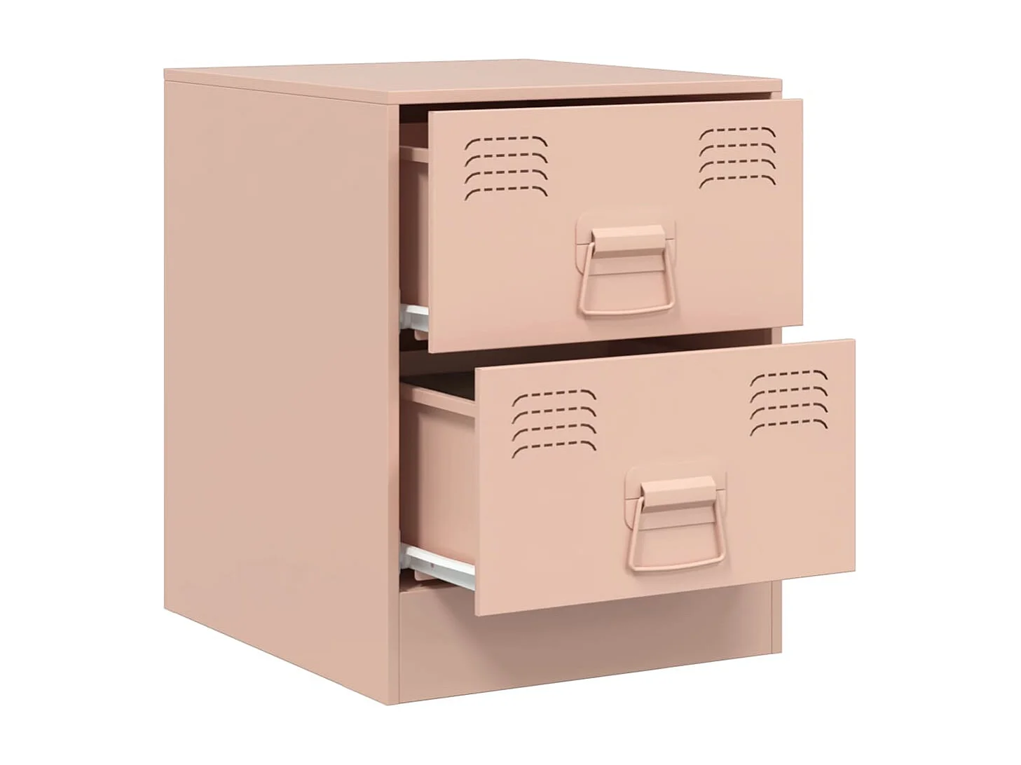 Groton  Nachtkastjes 2 st 34,5x39x44 cm staal roze