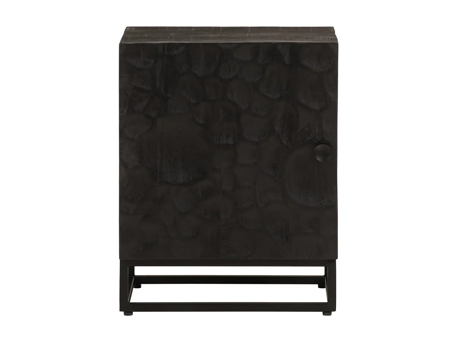 Garden Furniture -  Mesita de noche madera maciza mango y erro negro 40x30x50 cm