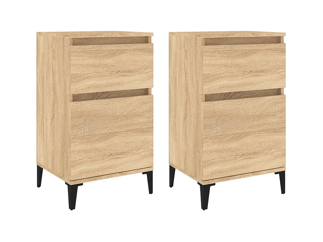Amite  Tables de chevet 2 pcs chêne sonoma 40x35x70 cm