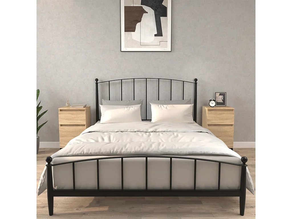 Amite  Nachtkastjes 2 st 40x35x70 cm bewerkt hout sonoma eikenkleurig