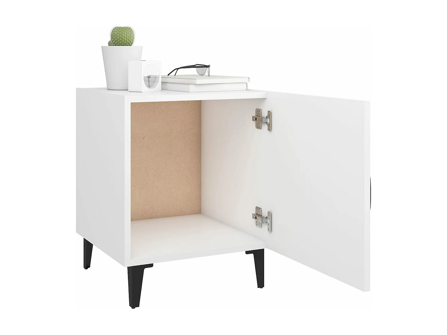 Hondo  Table de chevet Blanc Bois d'ingénierie