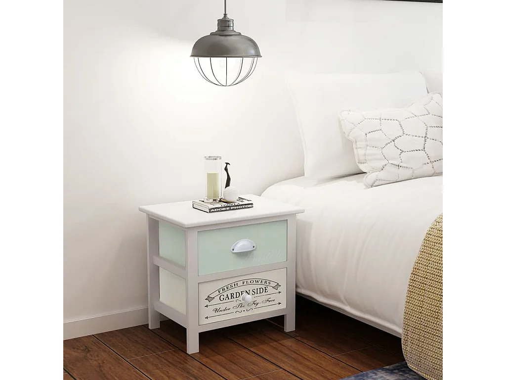 Dirkyr  Table de chevet en style français 2 pcs Bois