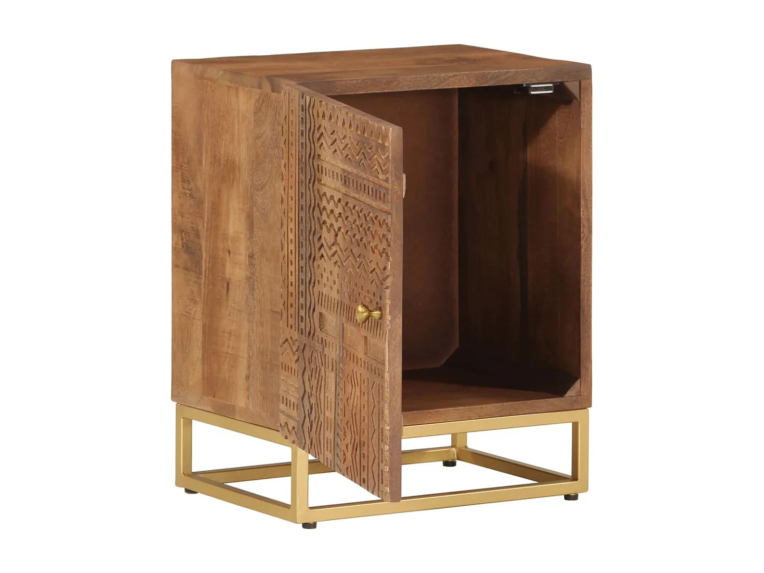 Garden Furniture -  Table de chevet 40x30x50 cm bois massif manguier et fer