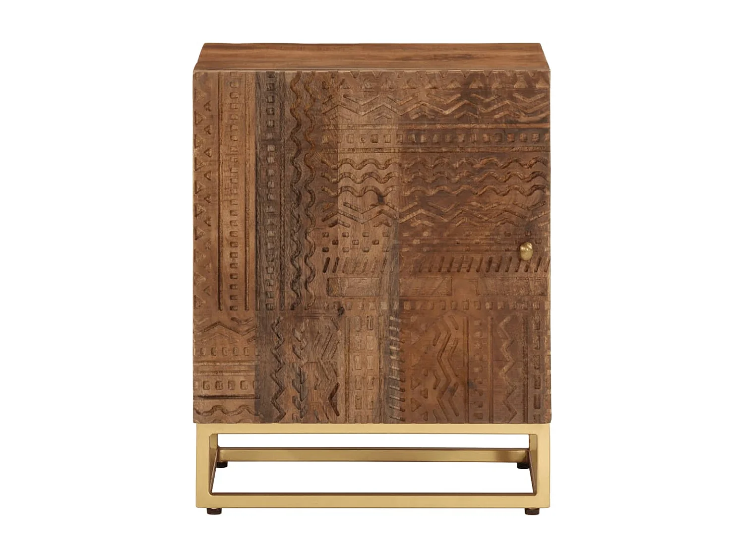 Garden Furniture -  Table de chevet 40x30x50 cm bois massif manguier et fer