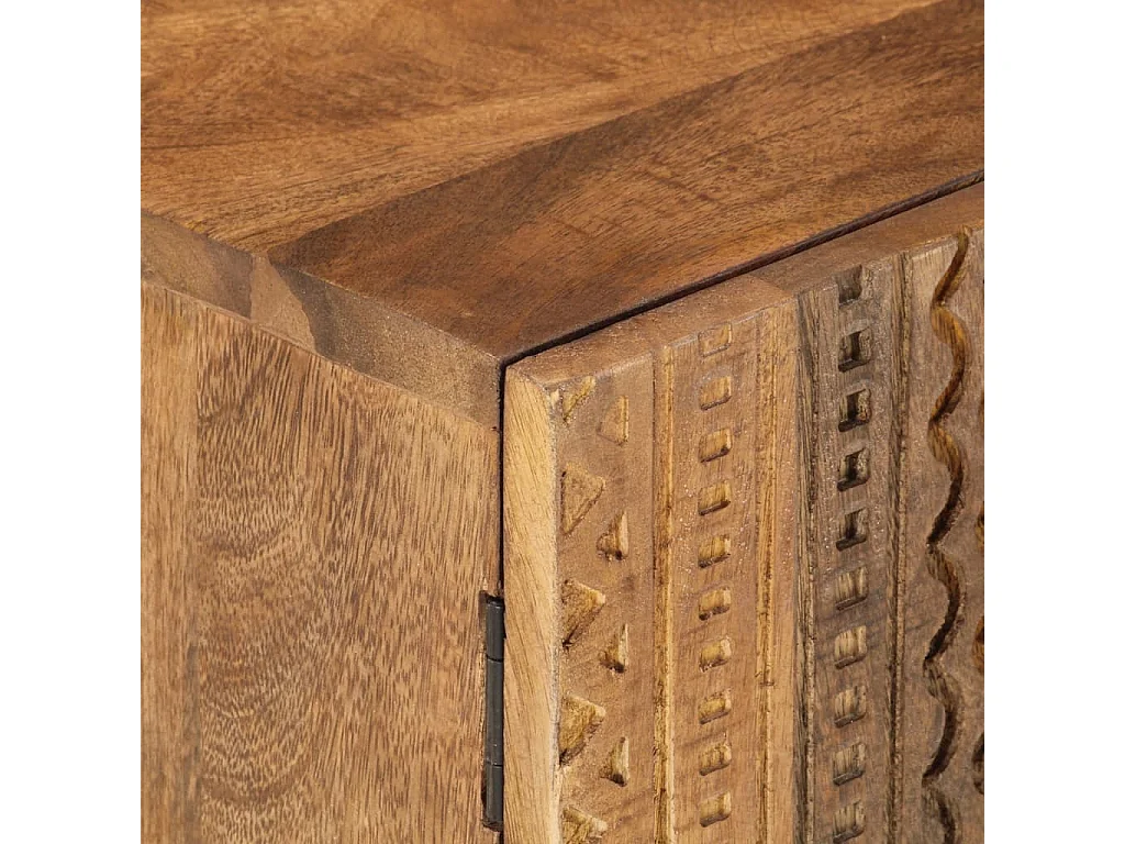 Garden Furniture -  Table de chevet 40x30x50 cm bois massif manguier et fer