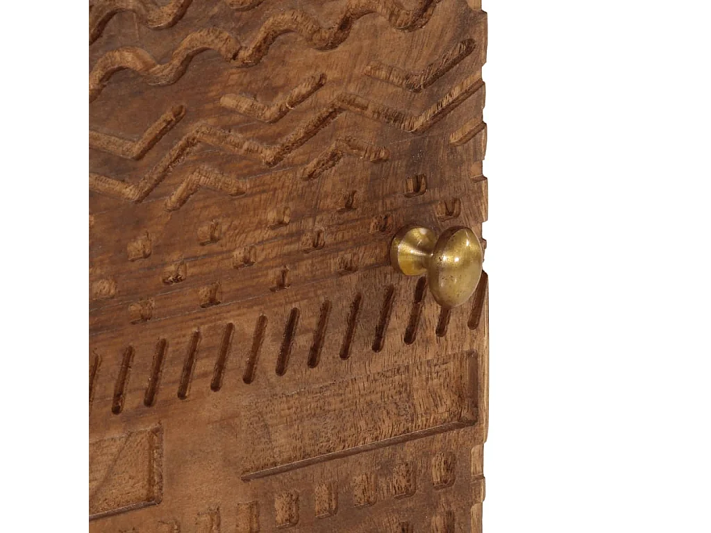 Garden Furniture -  Table de chevet 40x30x50 cm bois massif manguier et fer