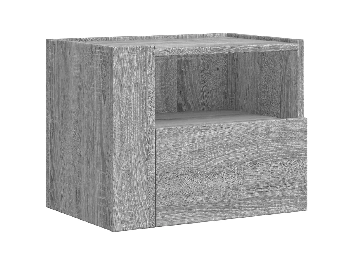 Sun City Center  Nachtkastje wandgemonteerd 45x30x35 cm grijs sonoma eikenkleur