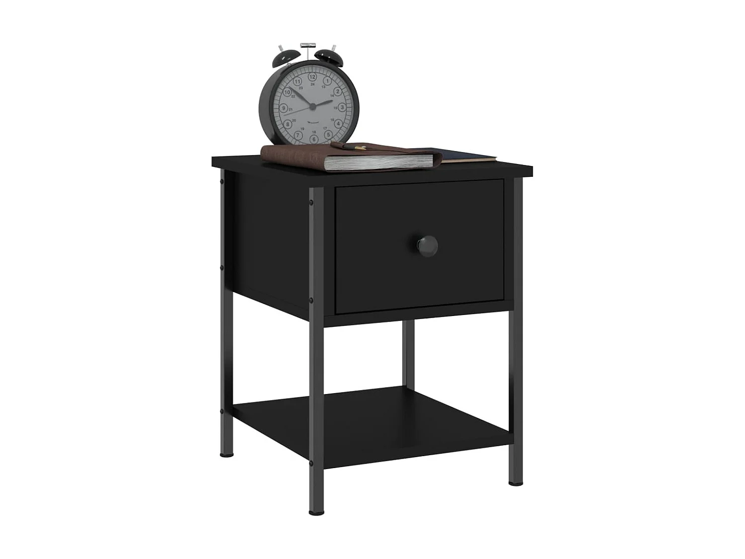 Buffalo  Table de chevet noir 34x35,5x45 cm bois d’ingénierie