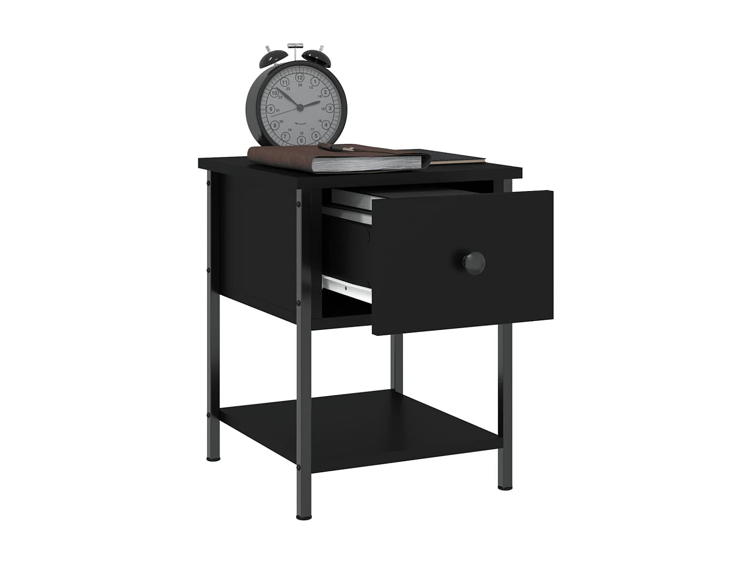 Buffalo  Table de chevet noir 34x35,5x45 cm bois d’ingénierie