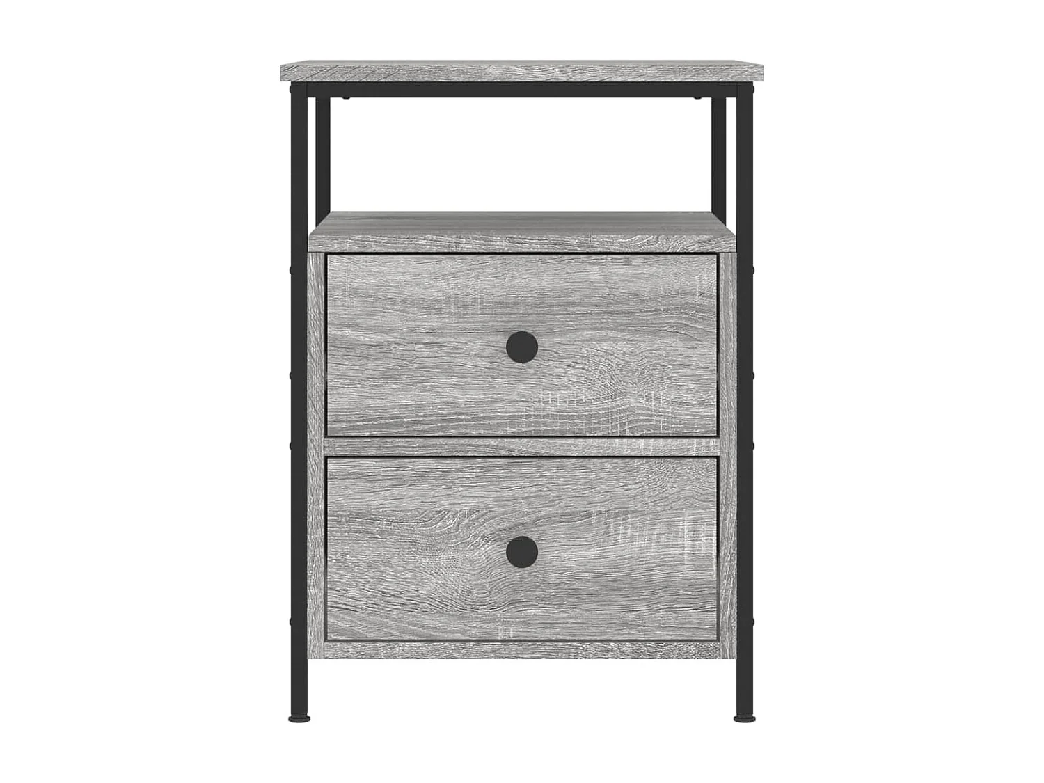 Janora  Nachtkastjes 2 st 44x45x60 cm bewerkt hout grijs sonoma eiken