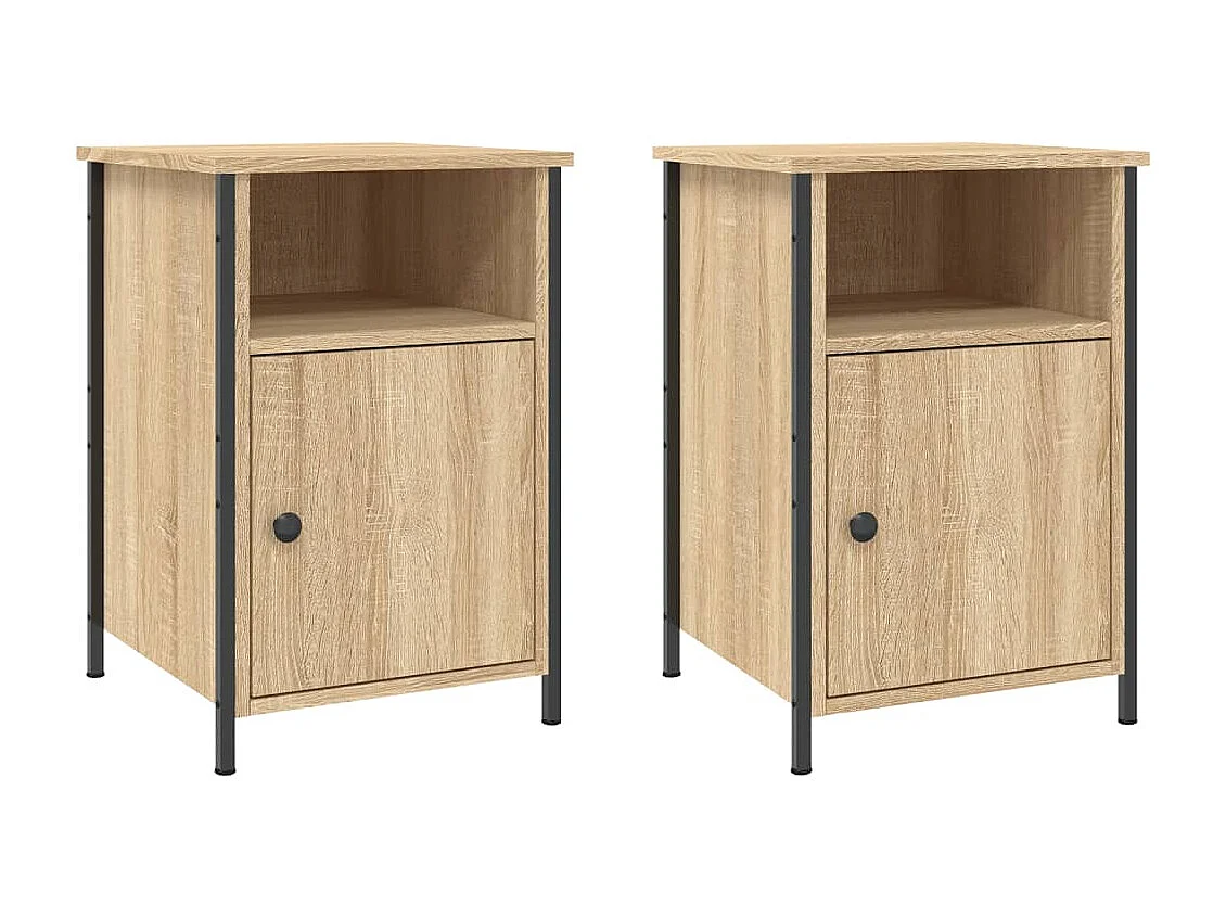 Lindra  Tables de chevet 2pcs chêne sonoma 40x42x60cm bois d'ingénierie