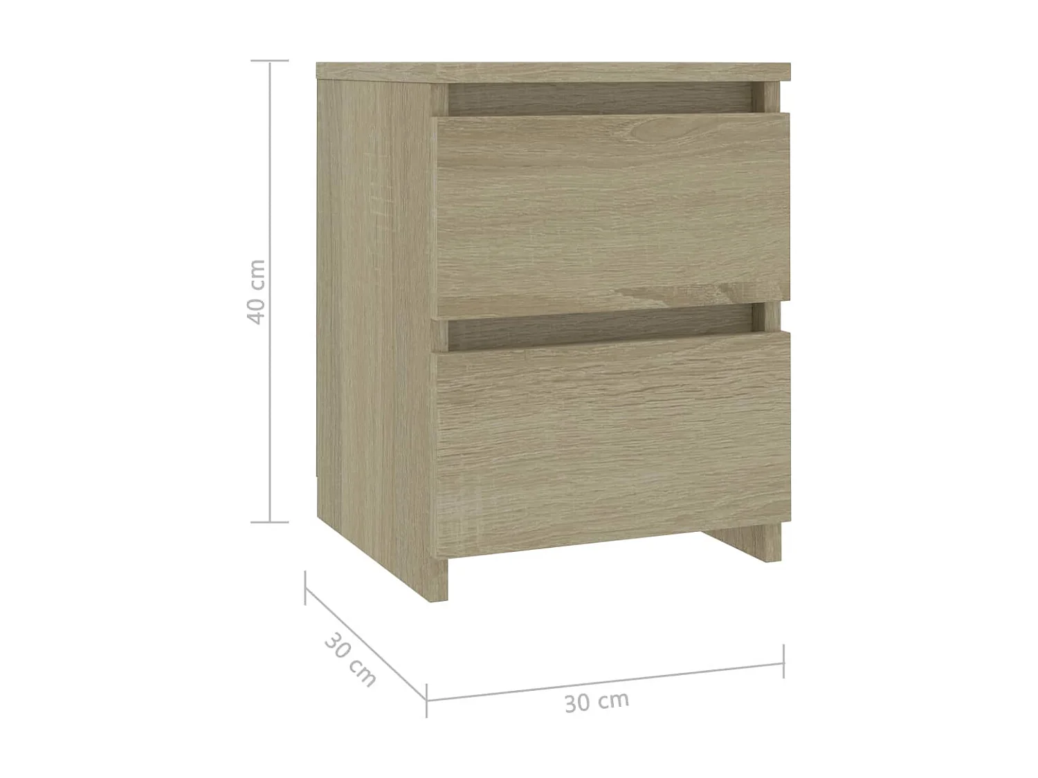 Cruz  Tables de chevet 2 pcs Chêne sonoma 30x30x40 cm Bois ingénierie