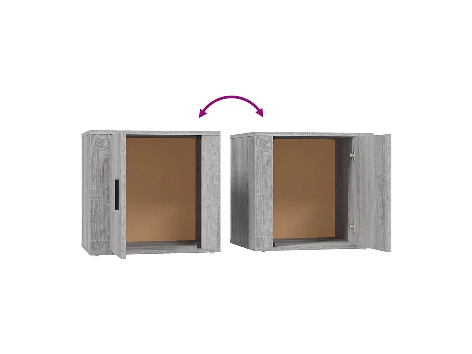 Quinty  Table de chevet Sonoma gris 50x39x47 cm