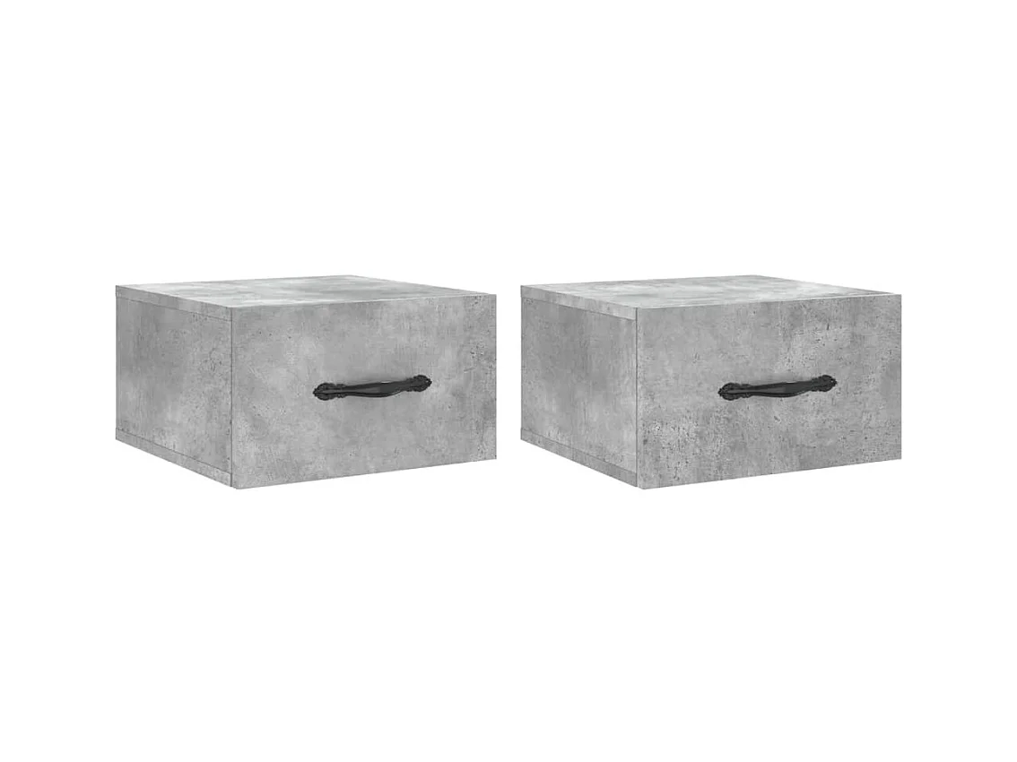 Carbon Hill  Nachtkastjes 2 st wandgemonteerd 35x35x20 cm betongrijs