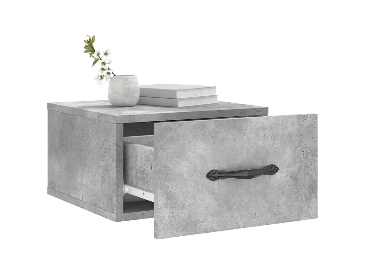Carbon Hill  Wand-Nachttische 2 Stk. Betongrau 35x35x20 cm