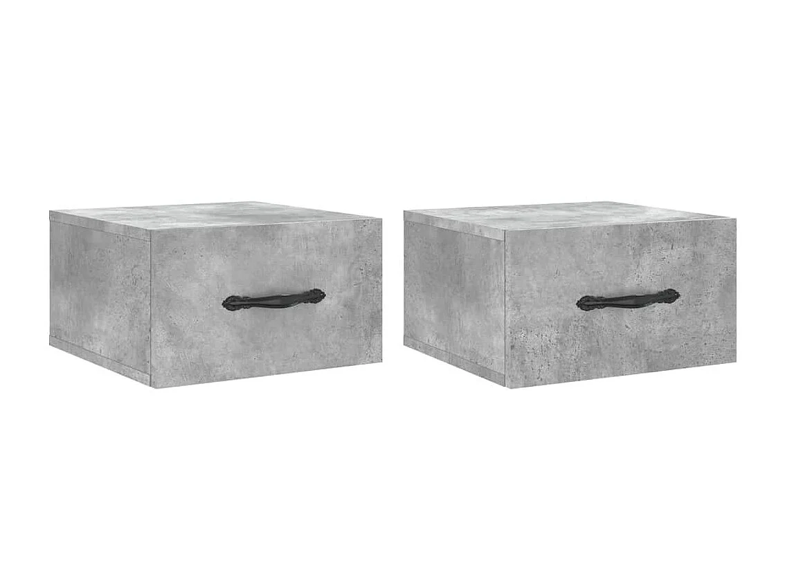 Carbon Hill  Tables de chevet murales 2 pcs gris béton 35x35x20 cm