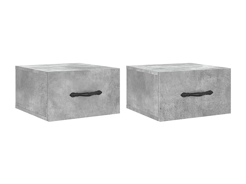 Carbon Hill  Tables de chevet murales 2 pcs gris béton 35x35x20 cm
