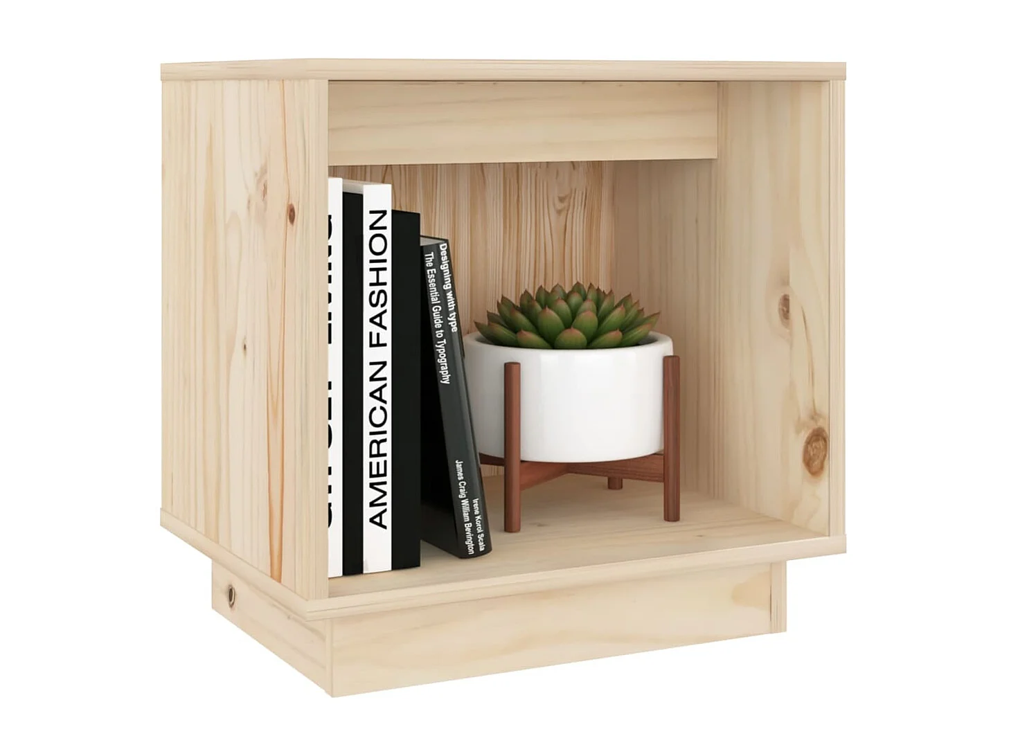 Kani  Nachtkastjes 2 st 40x30x40 cm massief grenenhout wit