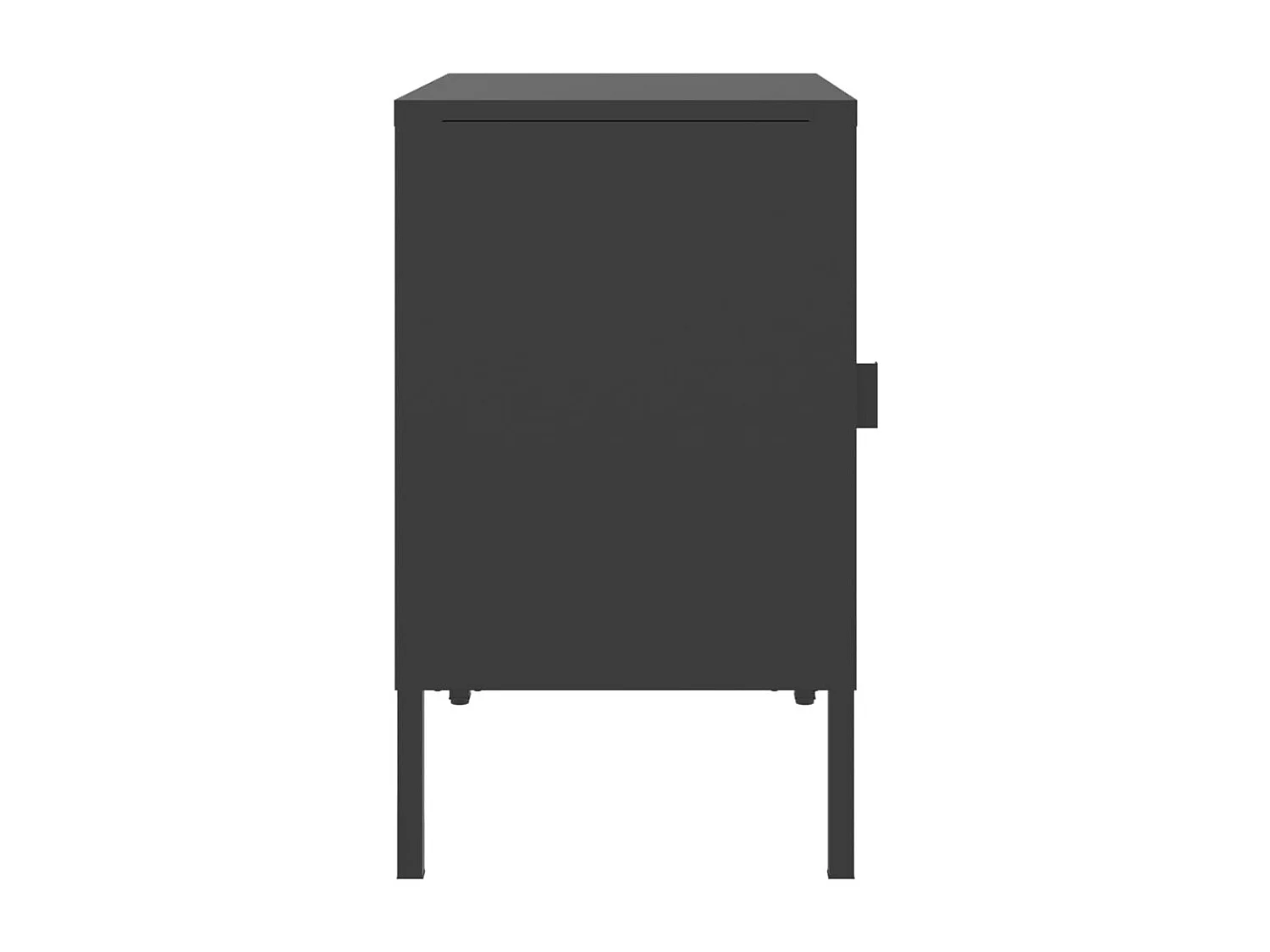 Nurdan  Nachttisch Schwarz 50x35x60 cm Glas und Stahl