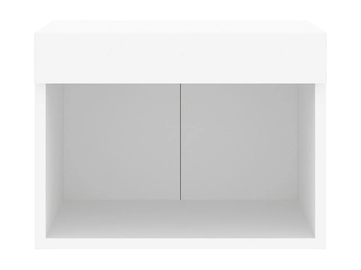 Prolenta Premium -  Tables de chevet murales avec lumières LED 2 pcs blanc