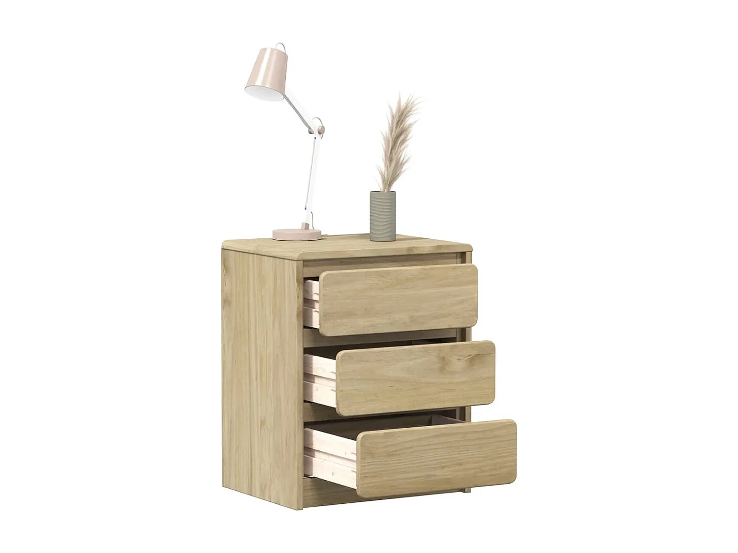 Prolenta Premium -  Nachtkastje SAUDA 44x35x56 cm massief grenenhout eikenkleur