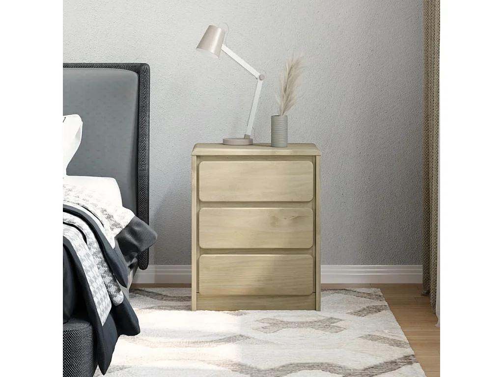 Prolenta Premium -  Nachtkastje SAUDA 44x35x56 cm massief grenenhout eikenkleur