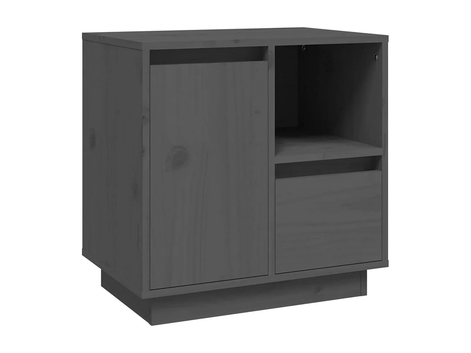 Hollidaysburg  Table de chevet Gris 50x34x50 cm Bois de pin massif