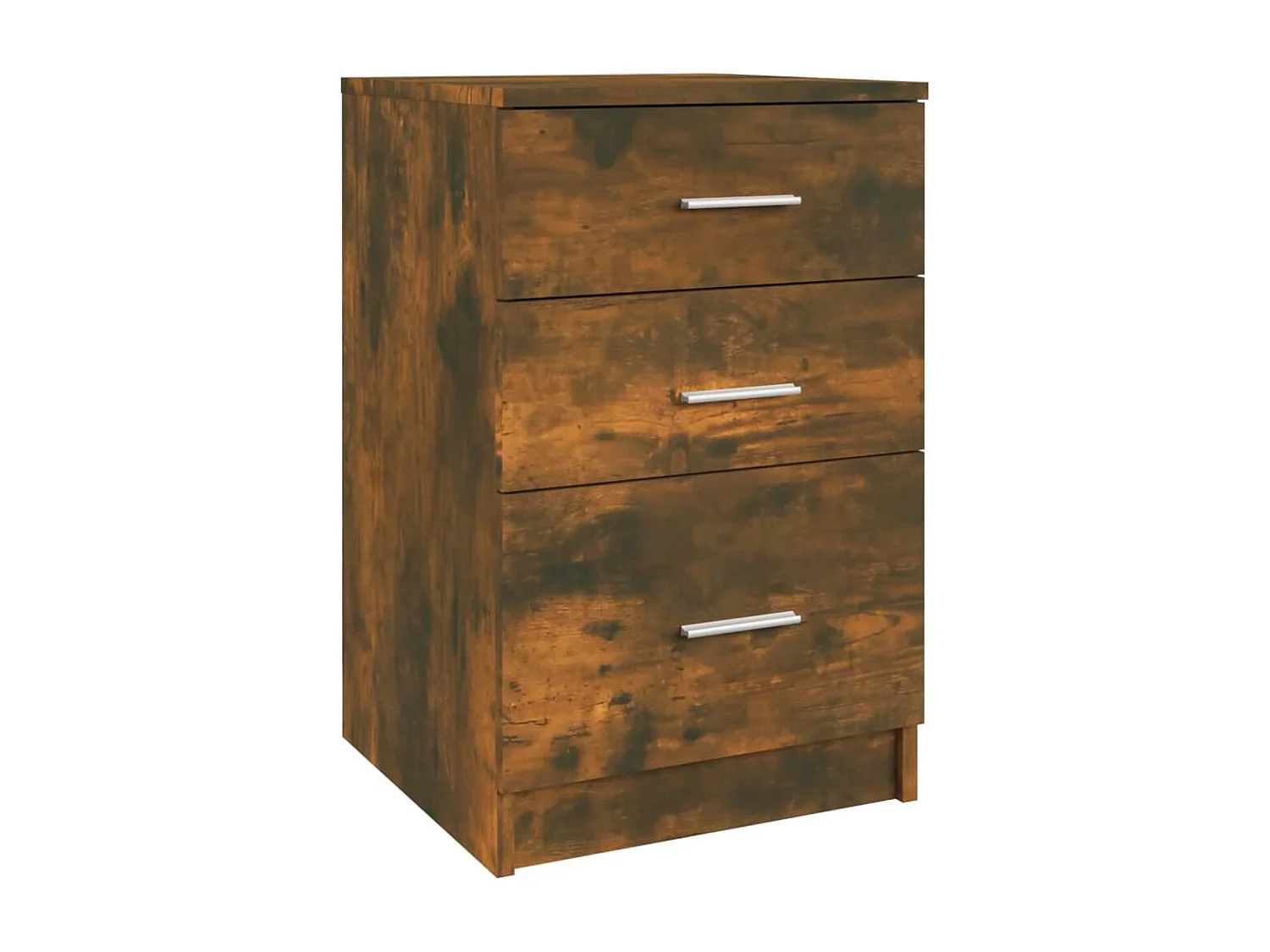 Vacaville  Mesita de noche madera contrachapada roble ahumado 40x40x63 cm