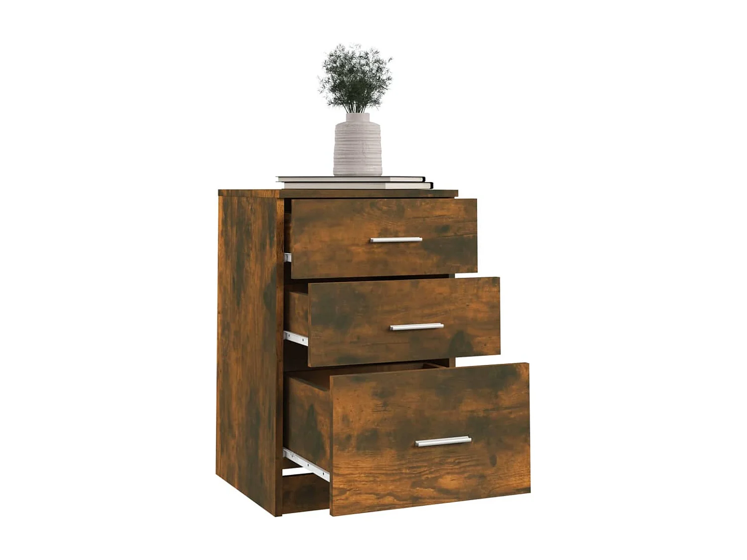 Vacaville  Table de chevet Chêne fumé 40x40x63 cm Bois d'ingénierie