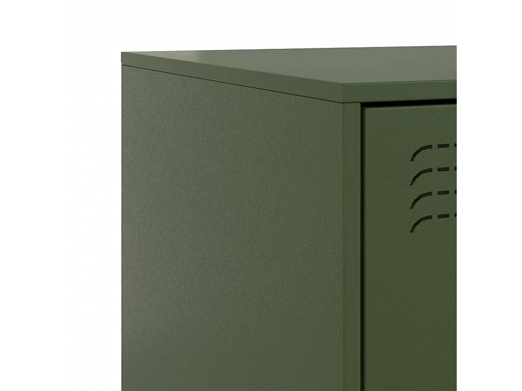 Hereford  Nachtkastjes 2 st 34,5x39x62 cm staal olijfgroen