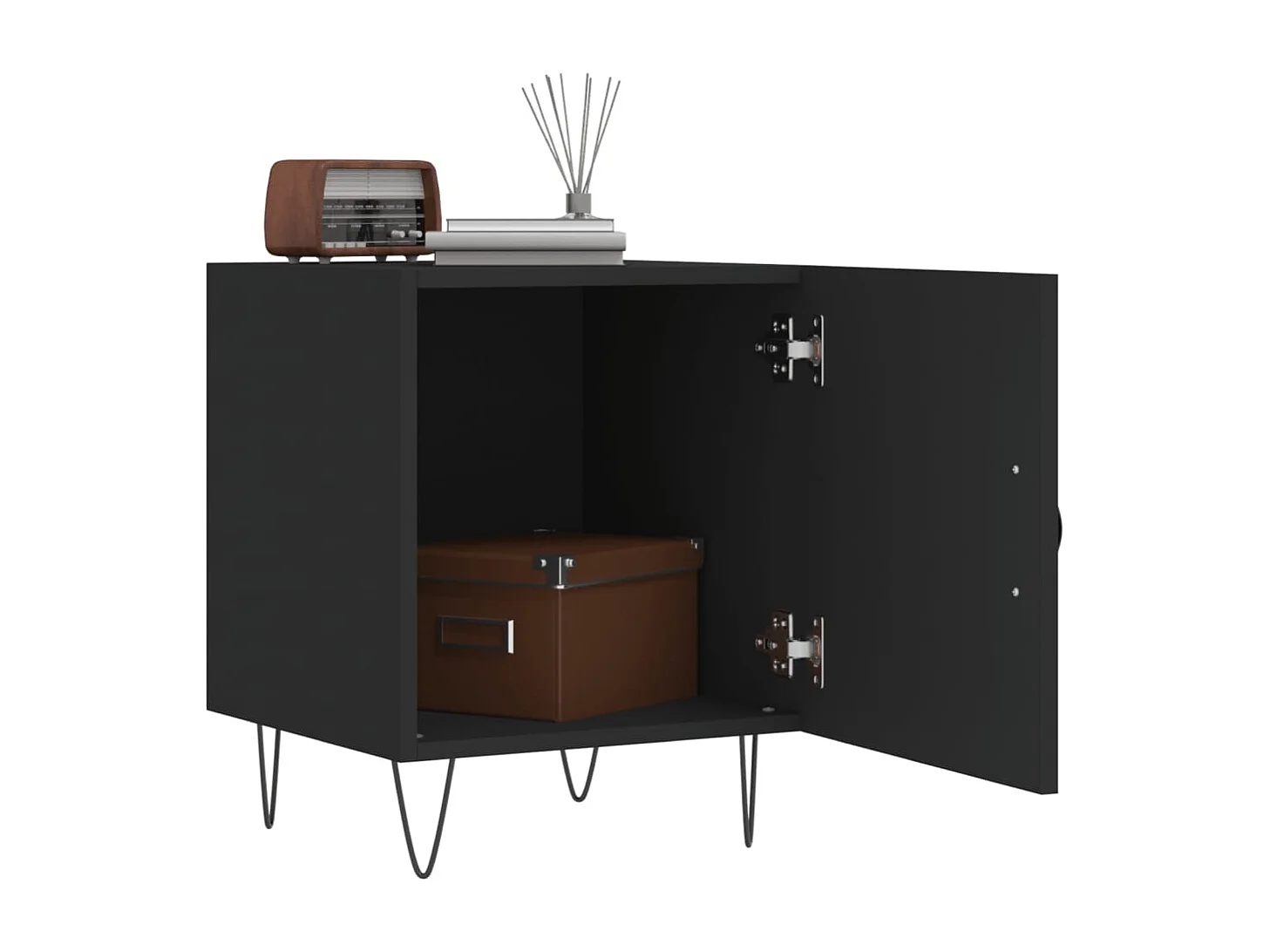 Corning  Tables de chevet 2 pcs noir 40x40x50 cm bois d’ingénierie