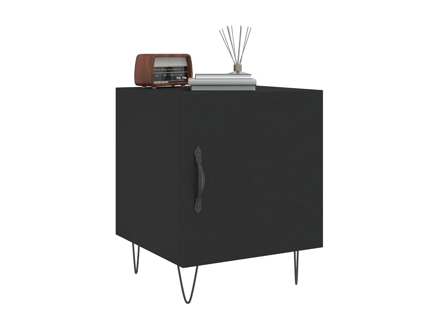 Corning  Tables de chevet 2 pcs noir 40x40x50 cm bois d’ingénierie